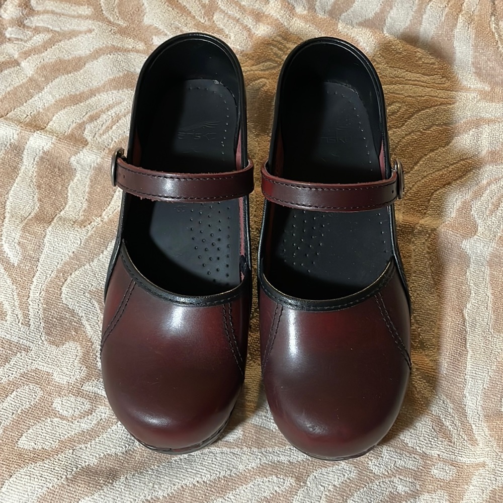 Dansko Maryjanes Mary Janes Clogs Oxblood Leather EU 39 US 8.5-9